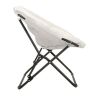 Saucer Chair, White Faux Shearling