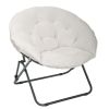 Saucer Chair, White Faux Shearling