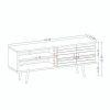 Manhattan Comfort Liberty 62.99" Mid-Century Modern TV Stand with 3 Shelves and 2 Doors in Black