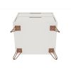 Manhattan Comfort Rockefeller 2.0 Mid-Century Modern 2-Drawer Nightstand in Off White
