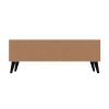 Manhattan Comfort Doyers 53.15 Mid-Century Modern TV Stand in White and Nut Brown
