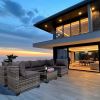 7-Piece Outdoor Patio Furniture Sets, All-Weather Wicker Rattan Sectional Sofa, Modern One Glass Coffee Table and Washable Seat Cushion (Gray)