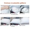 Luxury Queen Bed Pillow Hotel Sleep Hypoallergenic Cotton Fill Machine Washable