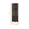 Morgana 8-Bottle 5-Shelf Corner Bar Cabinet Dark Brown