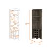 Morgana 8-Bottle 5-Shelf Corner Bar Cabinet Dark Brown