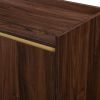 Contemporary Minimalist 2-Door Accent Cabinet – Dark Walnut
