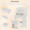 Makeup Vanity Desk with Mirror and Lights Dressing Table and Stool Set