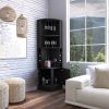 Jamesport 4-Bottle 2-Shelf Bar Cabinet Black Wengue