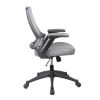 Techni Mobili Mid-Back Mesh Task Office Chair with Height Adjustable Arms, Grey