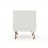 Manhattan Comfort Rockefeller 2.0 Mid-Century Modern 2-Drawer Nightstand in Off White