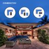 7-Piece Outdoor Patio Furniture Sets, All-Weather Wicker Rattan Sectional Sofa, Modern Two Glass Coffee Table and Washable Seat Cushion(Grey Blue)