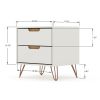 Manhattan Comfort Rockefeller 2.0 Mid-Century- Modern Nightstand with 2-Drawer in