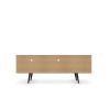 Manhattan Comfort Liberty 70.86" Mid-Century Modern TV Stand with 4 Shelving Spaces and 1 Drawer in Rustic Brown with Solid Wood Legs