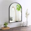 Wall-mounted makeup mirror, arched wall-mounted decorative mirror, aluminum frame bedroom bathroom creative dressing mirror, gold/black/white/silver