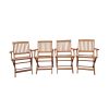 Foldable Patio Dining Set, 4 Folding Chairs, Indoor and outdoor universal, Teak
