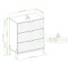 Mid-Century 3-Drawer Chest with Reeded Drawer Fronts, Mocha