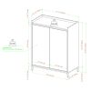 Contemporary Minimalist 2-Door Accent Cabinet – Dark Walnut