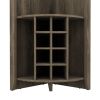 Morgana 8-Bottle 5-Shelf Corner Bar Cabinet Dark Brown