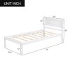 Platform Bed Frame with Headboard, Wood Slat Support, No Box Spring Needed,Twin, White(OLD SKU:WF191418AAK)