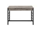 Disho Built-in USB Port Writing Desk; Light Weathered Oak & Black Finish YJ