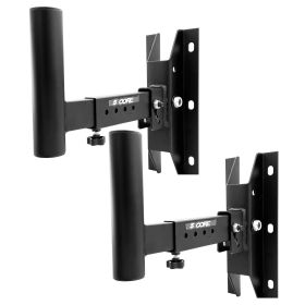 5 CORE Pair of Speaker Stand Wall Mounted Bracket Heavy Duty Metal Supports 88 Lbs Holder Rotatable Angle Adjustable Swivel Tilt Universal Hanger Blac