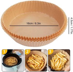 Air Fryer Disposable Paper Liner Non-stick Disposable Liners, 200PCS Air Fryer Disposable Paper Liners, 6.3In Round Air Fryer Parchment Paper (Num: 100pcs)