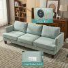 Fabric 3 Seater Couch with 2 USB, Comfortable Sectional Couches and Sofas for Living Room Bedroom Office Small Space, Easy Assembly & Comfy Cushion