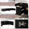 Modern TV Stand with 5 Champagne legs - Durable, stylish, spacious, versatile storage TVS up to 77"