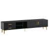 Modern TV Stand with 5 Champagne legs - Durable, stylish, spacious, versatile storage TVS up to 77"