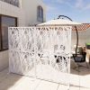 Metal Privacy Screens W3.8Ft X H6Ft Outdoor and Indoor Divider with Free Standing Decorative Privacy Screen for Balcony Patio Garden Room Divider