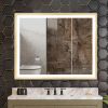 4 Size LED Bathroom Mirror;  Backlit and Front Lighted Mirror for Bathroom;  Wall Mounted Bathroom Vanity Framed Mirror Includes Dimmer;  ; Defogger;