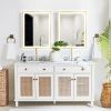 4 Size LED Bathroom Mirror;  Backlit and Front Lighted Mirror for Bathroom;  Wall Mounted Bathroom Vanity Framed Mirror Includes Dimmer;  ; Defogger;