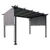 9.5 x 12 Ft Outdoor Pergola Patio Gazebo,Retractable Shade Canopy,Steel Frame Grape Gazebo,Sunshelter Pergola for Gardens,Terraces,Backyard