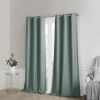 Tonal Printed Faux Silk Total Blackout Curtain Panel Pair