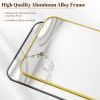 Wall-mounted makeup mirror Round corner square wall-mounted decorative mirror Aluminum frame bedroom bathroom creative dressing mirror Bath mirror Gol
