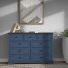 9 Drawer Dresser with Wooden Top, Tall Fabric Dresser & Chest of Drawers for Bedroom Closet Living Room
